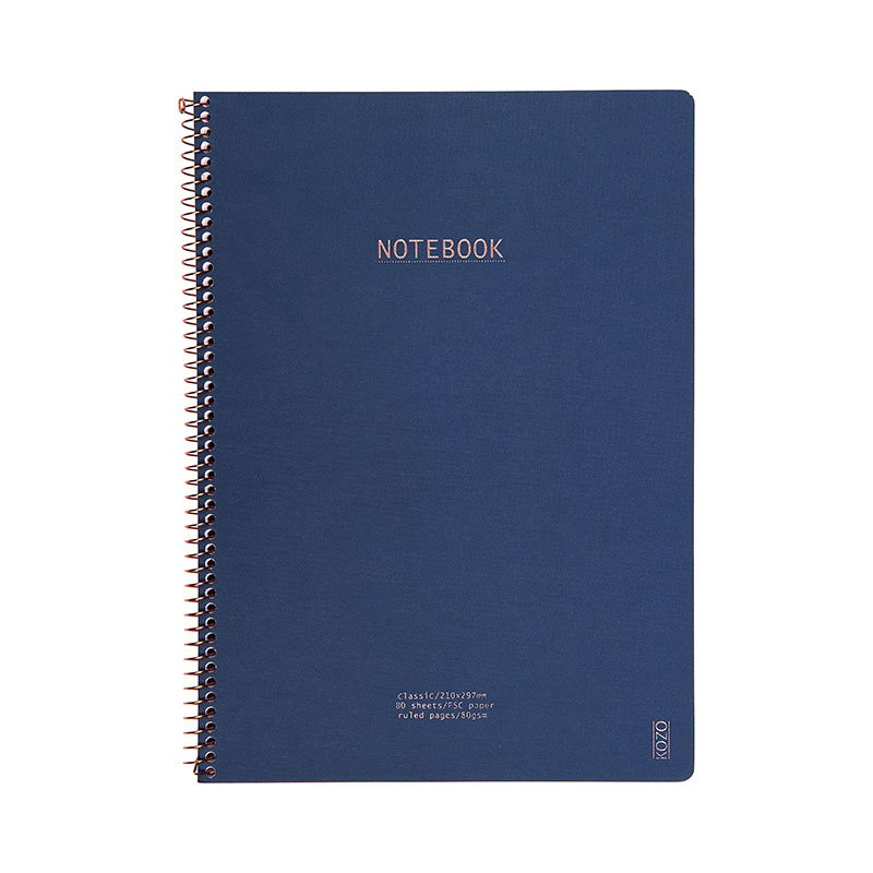 Kozo Notesbog A4 Lin Classic Navy