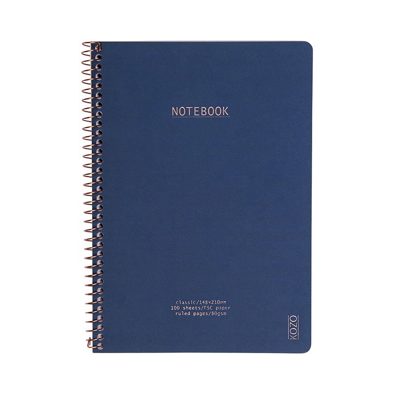 Kozo Notesbog A5 Lin Classic Navy