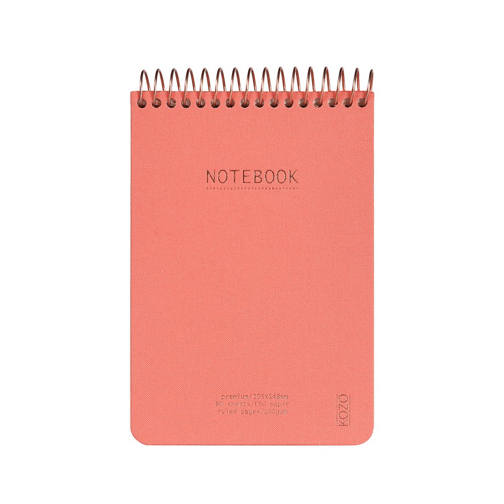 Kozo Notesbog A6 Lin Soft Coral