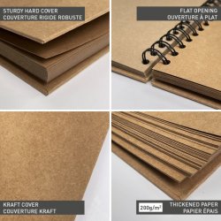 Kraft hard cover album 21x16cm 40 sider 200g
