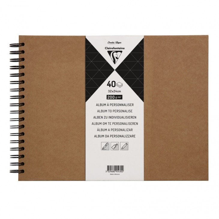 Kraft hard cover album 32x24cm 40 sider 200g