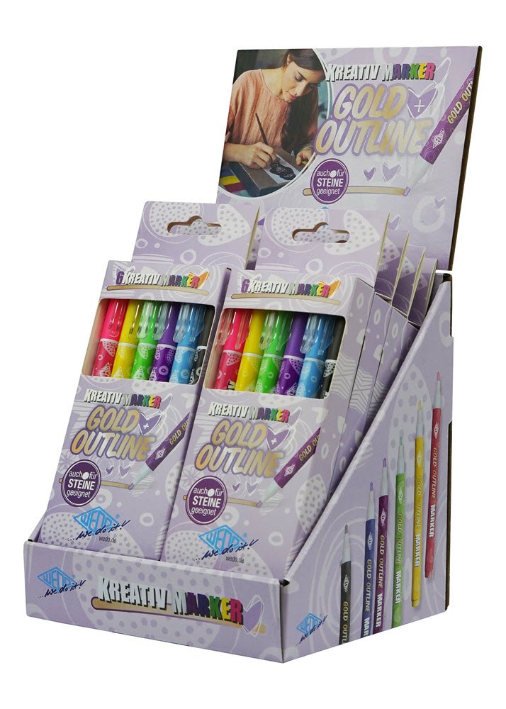 Kreative outliner pen assorted (6) Gold