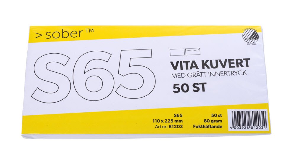 Kuverter hvid S65 FH (50)