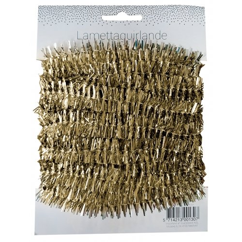 Lamettaguirlande 5meter Guld