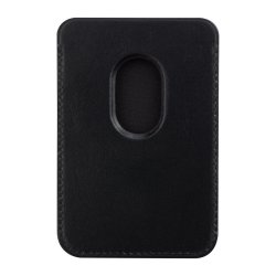 Leather wallet with MagSafe - Black