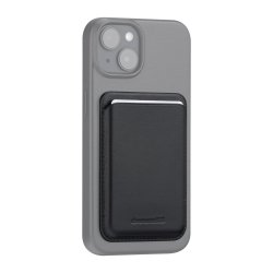 Leather wallet with MagSafe - Black