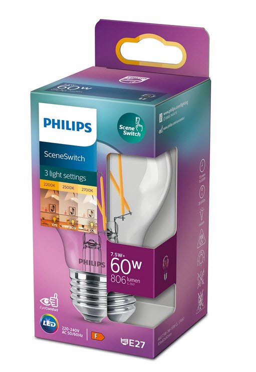 LED classic SceneSwitch 60W A60 E27 Klar