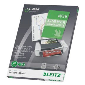 Leitz Lamineringslomme 80my A4 selvklbende 100stk