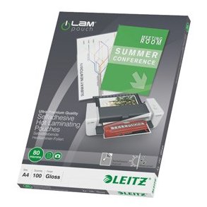 Leitz Lamineringslomme 80my A4 selvklbende 100stk