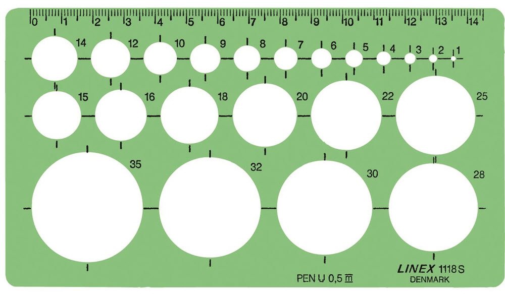 Linex Cirkelskabelonst 1-30mm 1118S