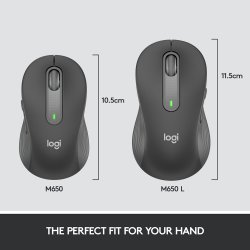 Logitech Signature M650 L Wireless Mouse, Graphite