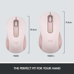 Logitech Signature M650 L Wireless Mouse, Rose