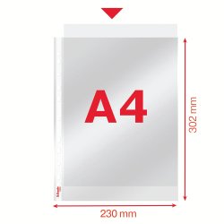 Lomme 40my PP glasklar A4 T (100)