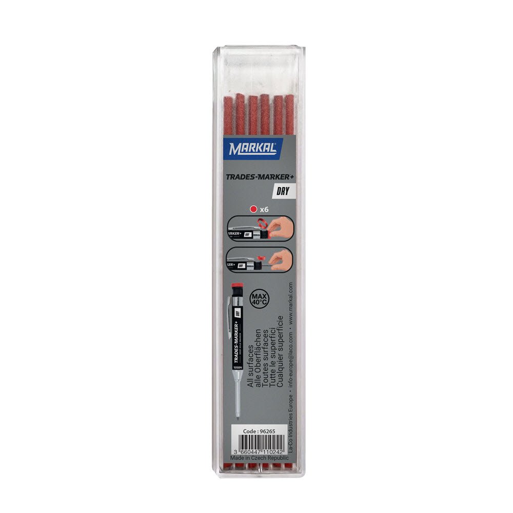 Markal Trades Marker+ Dry - Refill (X6 Red)