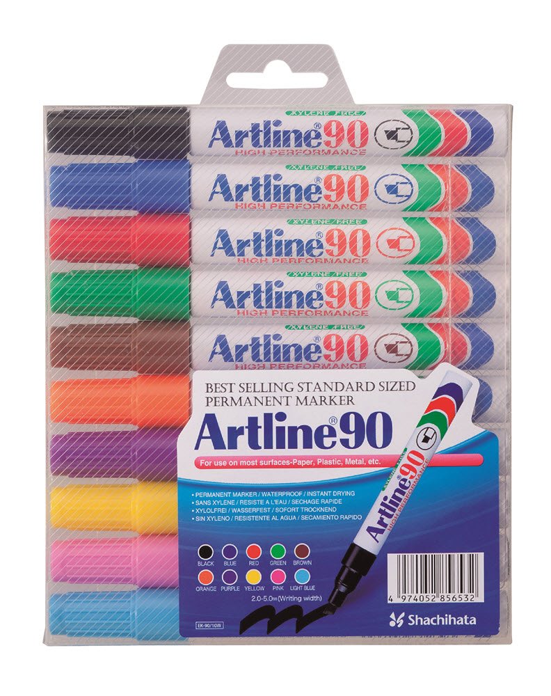 Marker Artline 90 10-st assorterede farver