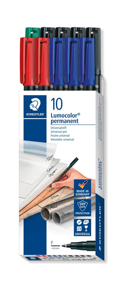 Marker Lumocolor Perm 0,6Mm Ass (10)