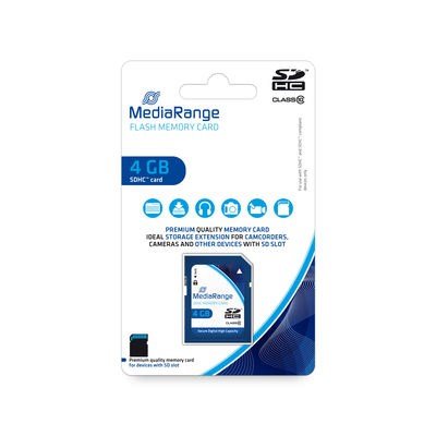 MediaRange SDHC memory card, Class 10, 4GB