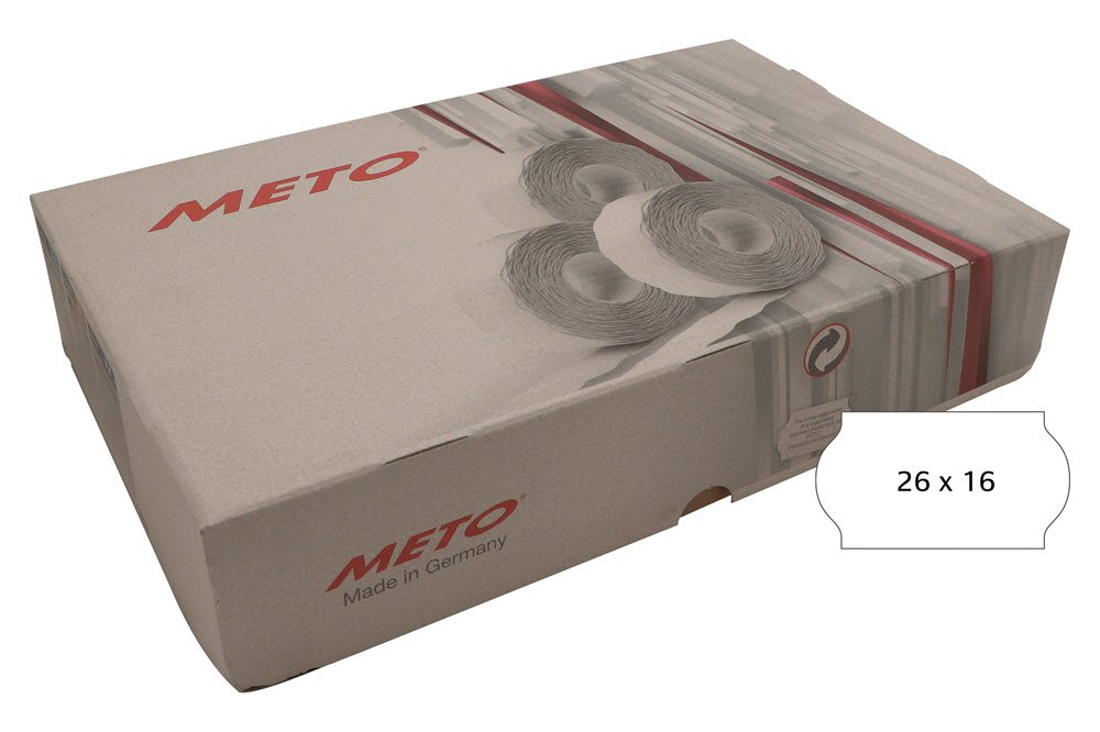 Meto etiket perm 26x16 hvid (36rl/1200)