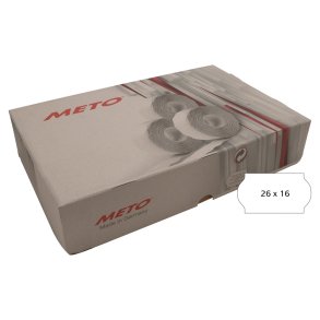 Meto etiket perm 26x16 hvid (36rl/1200)