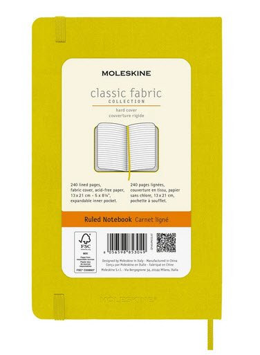 Moleskine Large Hard Lin Hay-Yellow silke