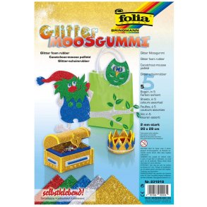 Moosgummi 5 Ark Glitter 