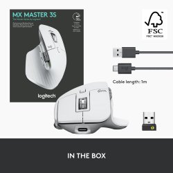 MX Master 3S Performance Wireless Mouse, Pale Grey