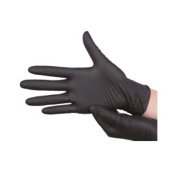 Nitrilhandsker Sort pudderfri, Large (100 stk)