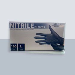 Nitrilhandsker Sort pudderfri, Large (100 stk)