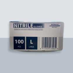 Nitrilhandsker Sort pudderfri, Large (100 stk)