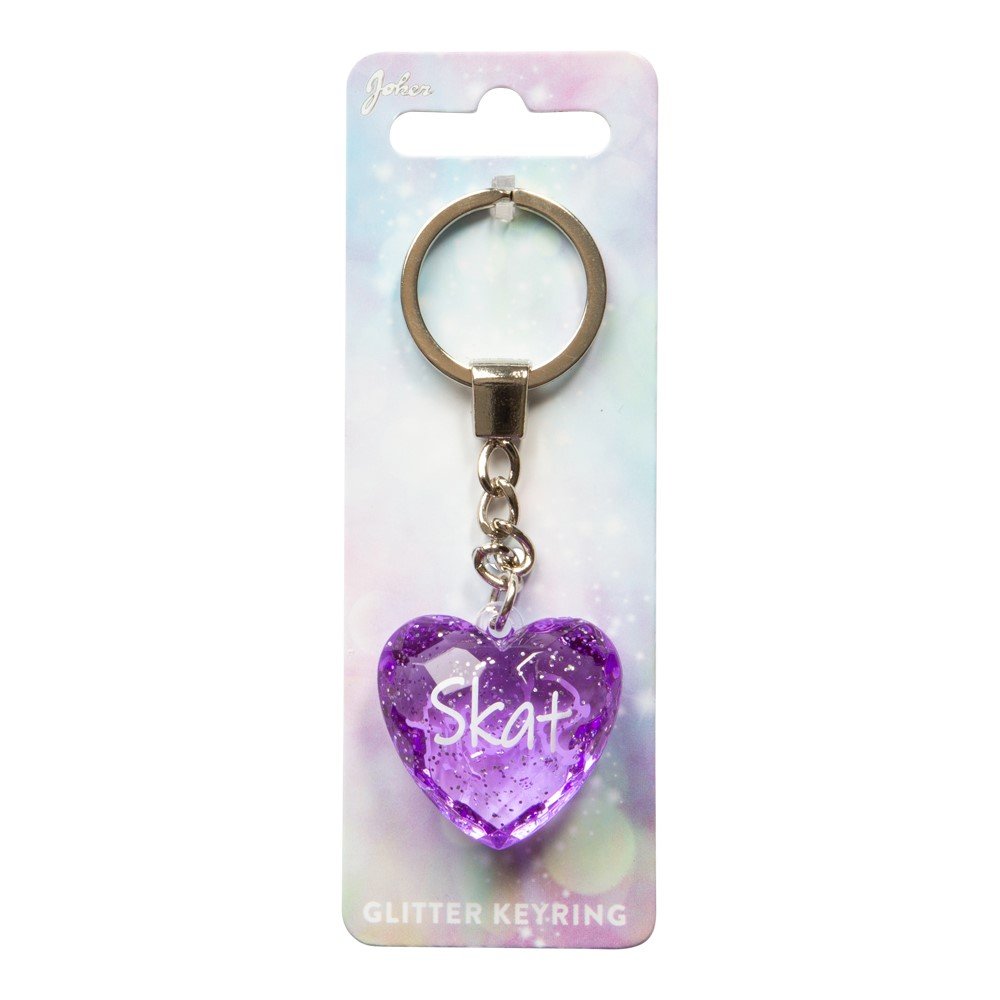 Nglering Glitter Heart Skat Lilla