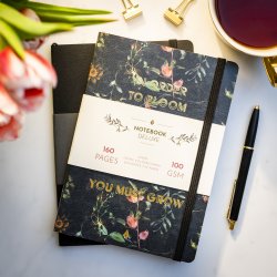 Notesbog A5 Deluxe Flower Linieret