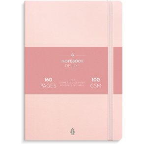 Notesbog A5 Deluxe Pink Linieret