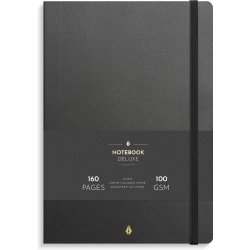 Notesbog B5 Deluxe Sort Linieret