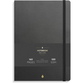Notesbog B5 Deluxe Sort Linieret