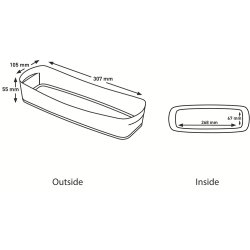 Opbevaringsbakke MyBox lang hvid/bl