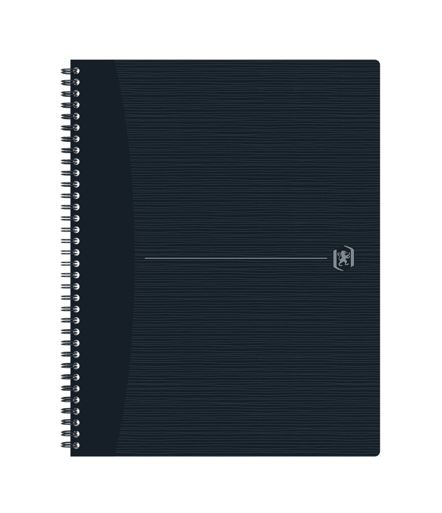 Oxford Kollegieblok A4+ Kvad Sort m/ Sort Spiral