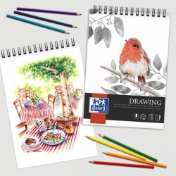 Oxford Kunstegneblok A4 50ark 160g dobbeltspiral