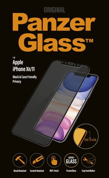 PanzerGlass iPhone XR/11 Privacy Black Friendly