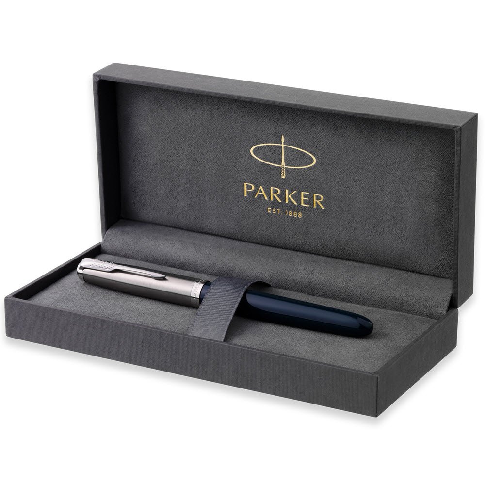 Parker 51 fyldepen i gaveske midnatsbl/krom