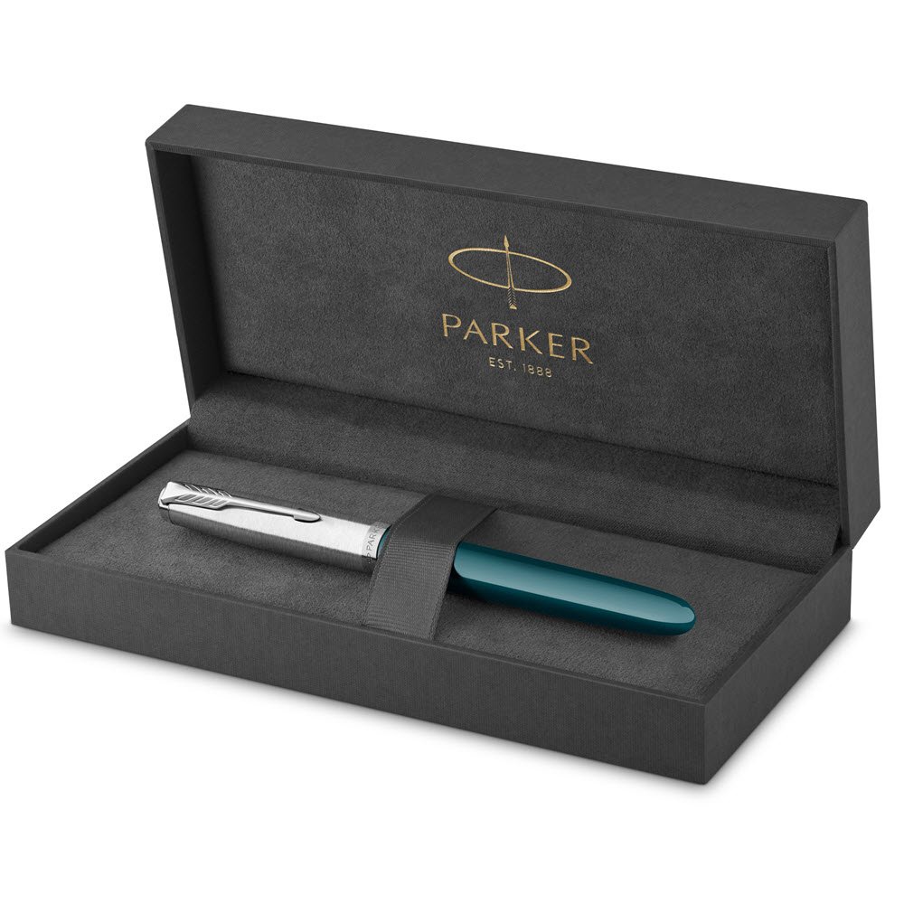 Parker 51 fyldepen i gaveske turkisbl/krom