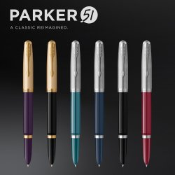 Parker 51 fyldepen i gaveske turkisbl/krom