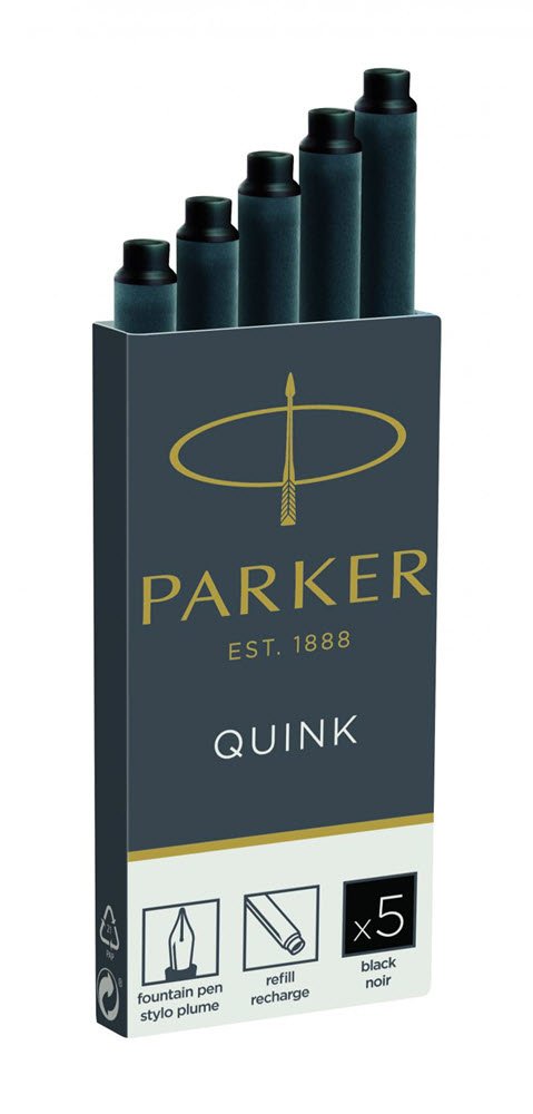 Parker Blk patroner 5stk Sort