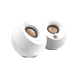 Pebble 2.0 USB Speakers, White