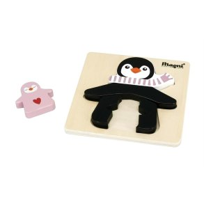 Pingvin puslespil, pink, 100% FSC tr