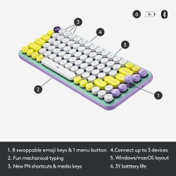 POP Keys Wireless Keyboard, Daydream Mint (Nordic)