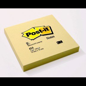 Post-it 654 76x76 Gul 12stk