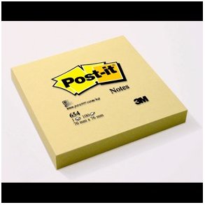 Post-it 654 76x76 Gul 12stk