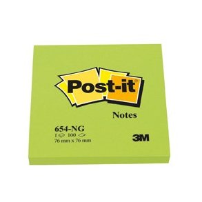 Post-it 654 76x76 Neon Grn 1stk