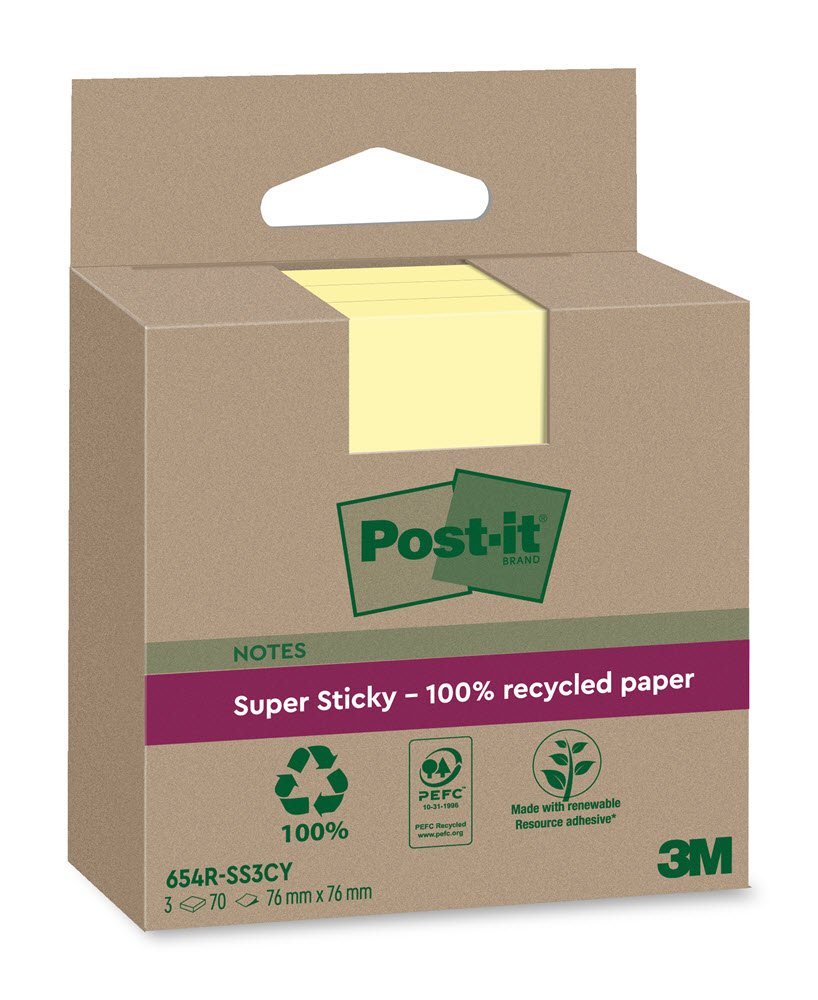 Post-it SS Canary Yellow 76x76 Recycl (3)