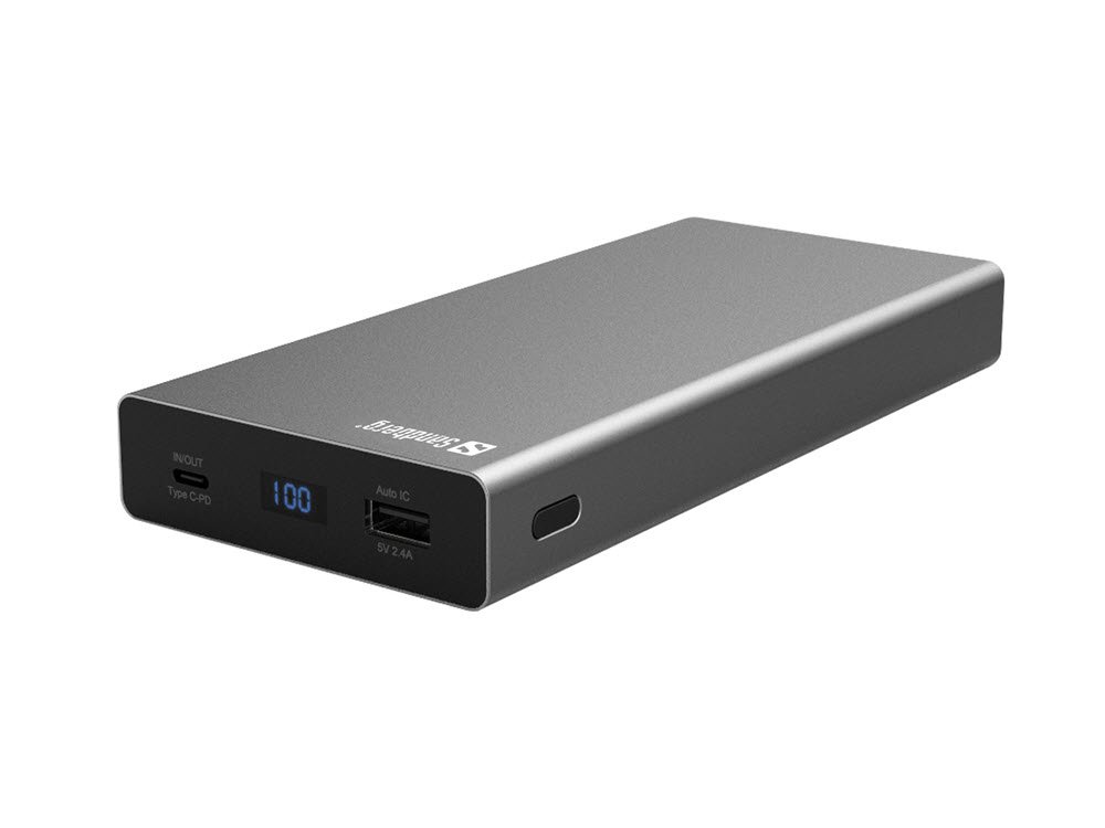 Powerbank USB-C PD 100W 20000, Alu